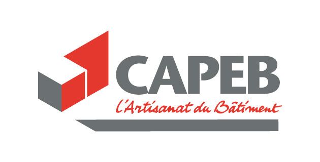 Logo CAPEB avec icône géométrique rouge et grise et le slogan « L'Artisanat du Bâtiment »