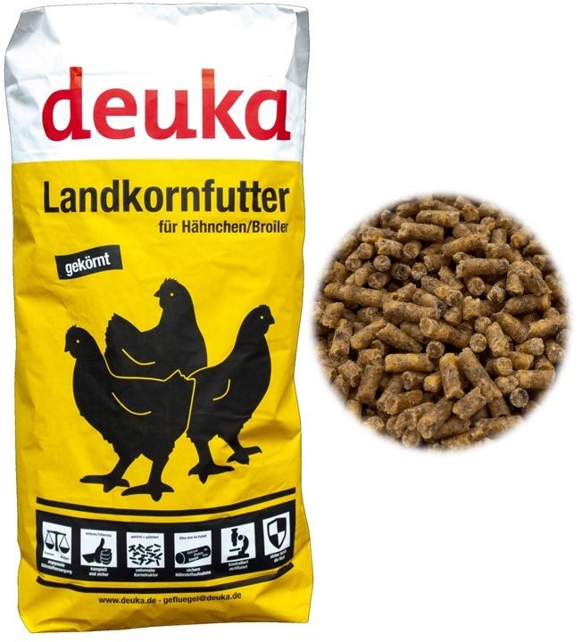 eine Tüte Deuka-Landgetreidefutter für Hühner