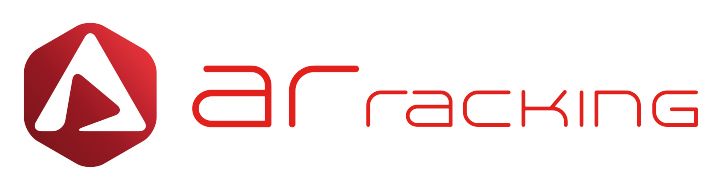 Un logotipo rojo y blanco para estanterías sobre un fondo blanco.
