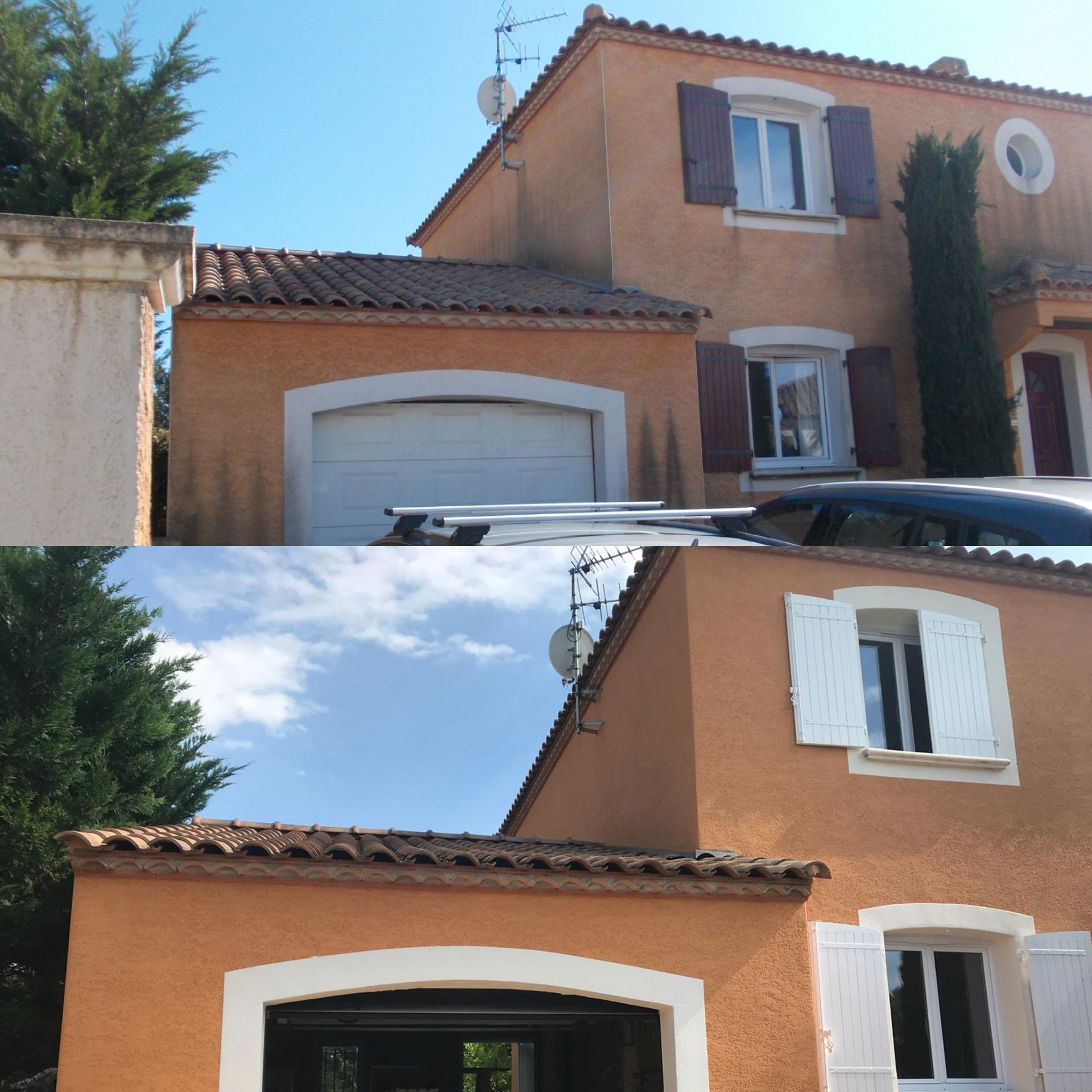 Avant-après d'une maison aux couleurs ocres