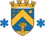 Blason bleu et or orné de chevrons