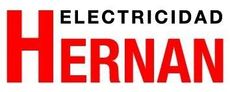 Logotipo con el texto HERNAN en rojo y ELECTRICIDAD en negro sobre un fondo blanco.