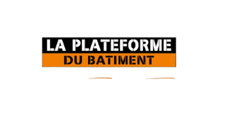 Un logo pour la plateforme du bâtiment sur fond blanc.
