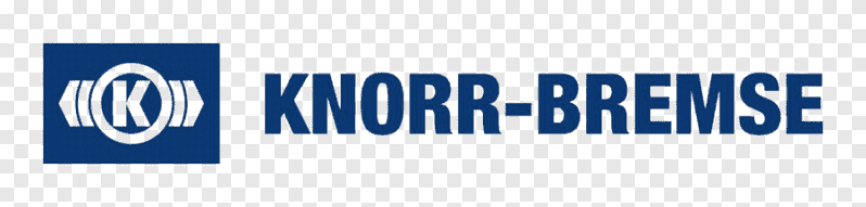 Un logotipo de Knorr-Bremse azul y blanco sobre un fondo blanco