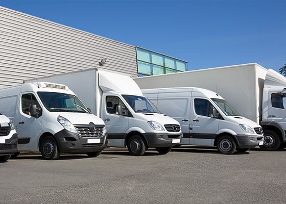 Flotte de véhicules allant de l'utilitaire au poids lourd