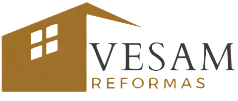 El logotipo de vesam reformas es una casa con tejado y ventana.