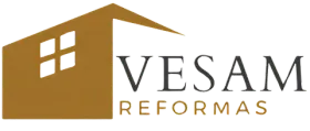 El logotipo de vesam reformas es una casa con tejado y ventana.