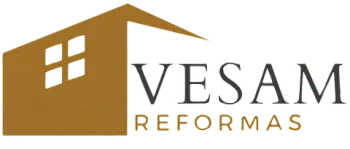 El logotipo de vesam reformas es una casa con tejado y ventana.