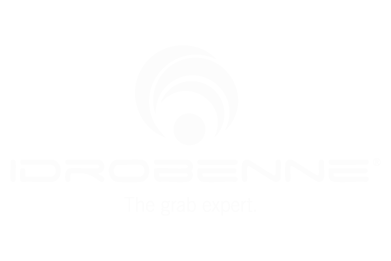 Logo für Idrobenne, Italien, mit einer stilisierten Kugel über dem Firmennamen.