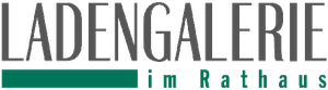 LADENGALERIE, Textlogo, über einem grünen Rechteck mit