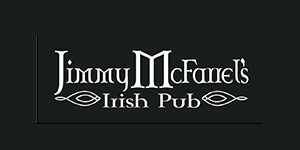 Logo der Bäckerei Hinnerbäcker mit einem Bäcker, der mit einem langen Löffel neben Brot steht, mit Schriftzug und gelben und roten Akzenten.