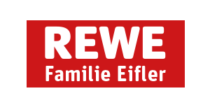 Logo der Bäckerei Hinnerbäcker mit einem Bäcker, der mit einem langen Löffel neben Brot steht, mit Schriftzug und gelben und roten Akzenten.