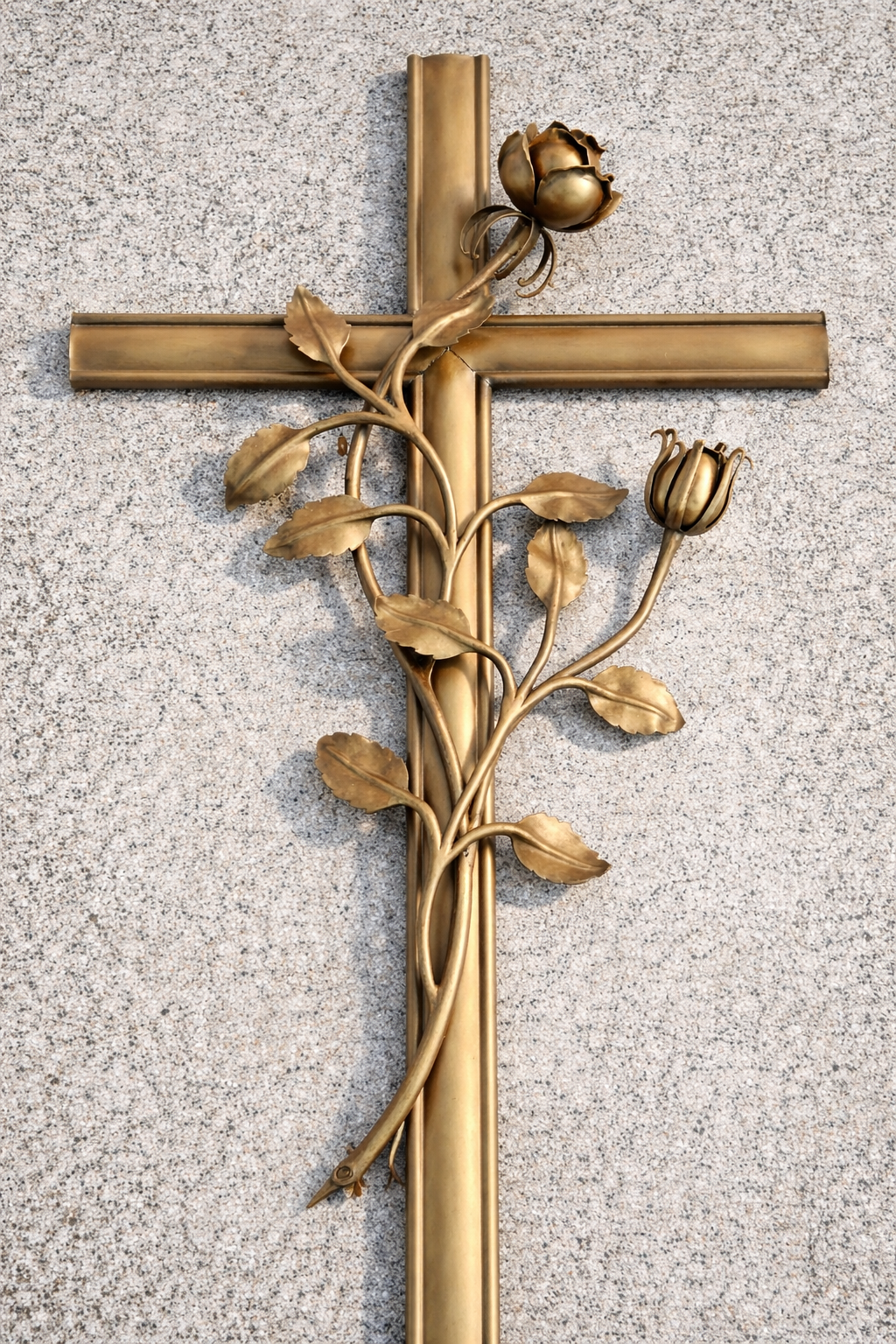 Schwarzes Eingangsvordach über einer offenen schwarzen Tür. Beige Außenwand. Grauer Steinweg.