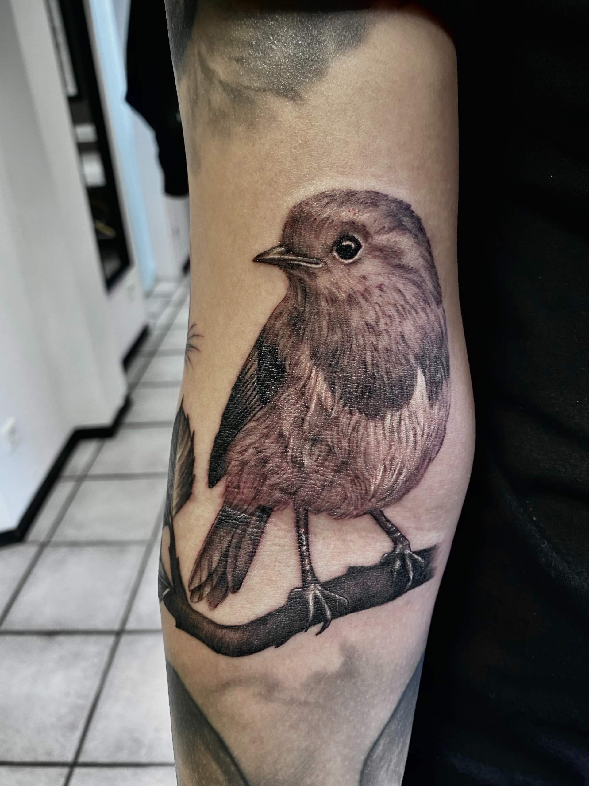 Tattoo eines Rotkehlchens