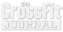 El logotipo de CrossFit Journal en blanco con una sombra.