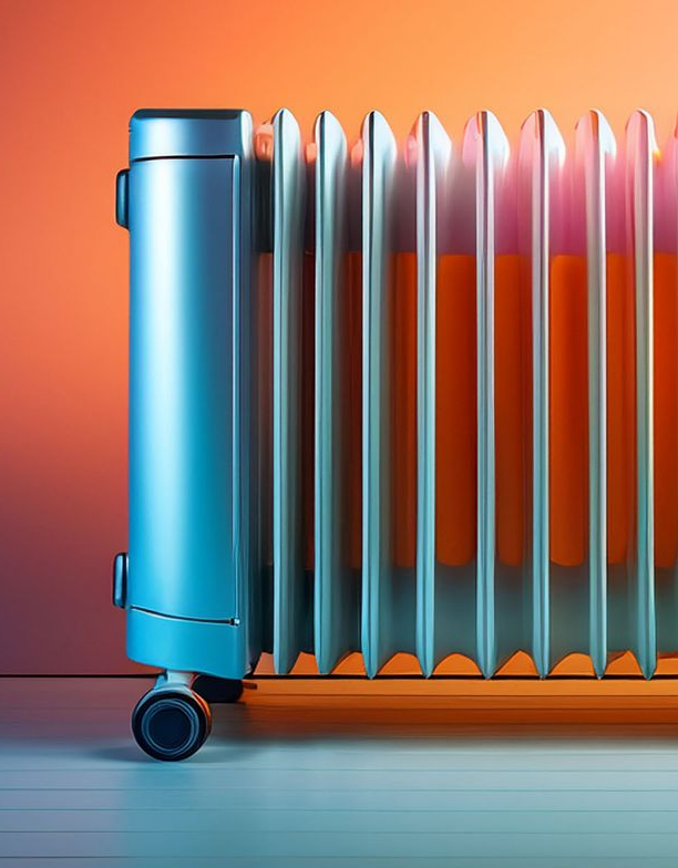 Radiateur avec plusieurs couleurs dessus.