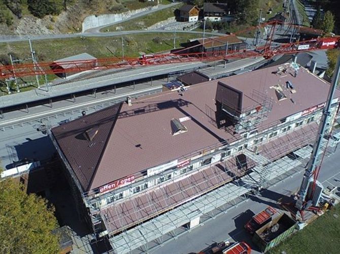 Dacherneuerung Bahnmuseum Albula, Bergün