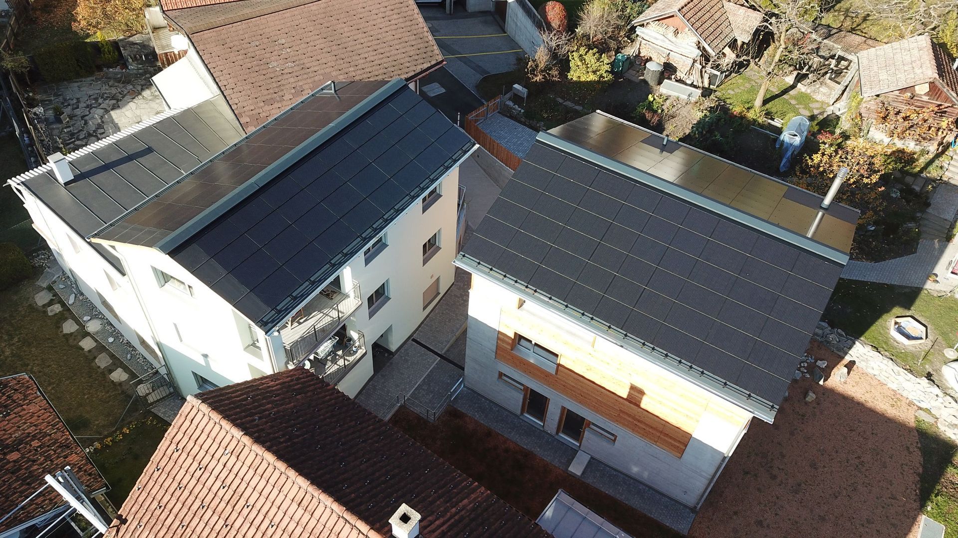 Photovoltaik Buchli Neubau, Tamins / 336 Module, 396m2, 52.8 kWp Leistung