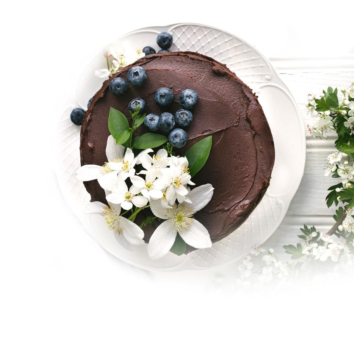 Schokotorte Blaubeeren