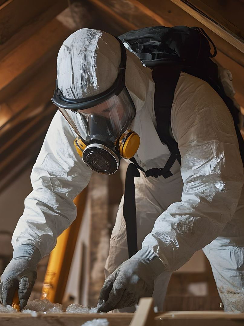 Homme en tenue de protection faisant un traitement