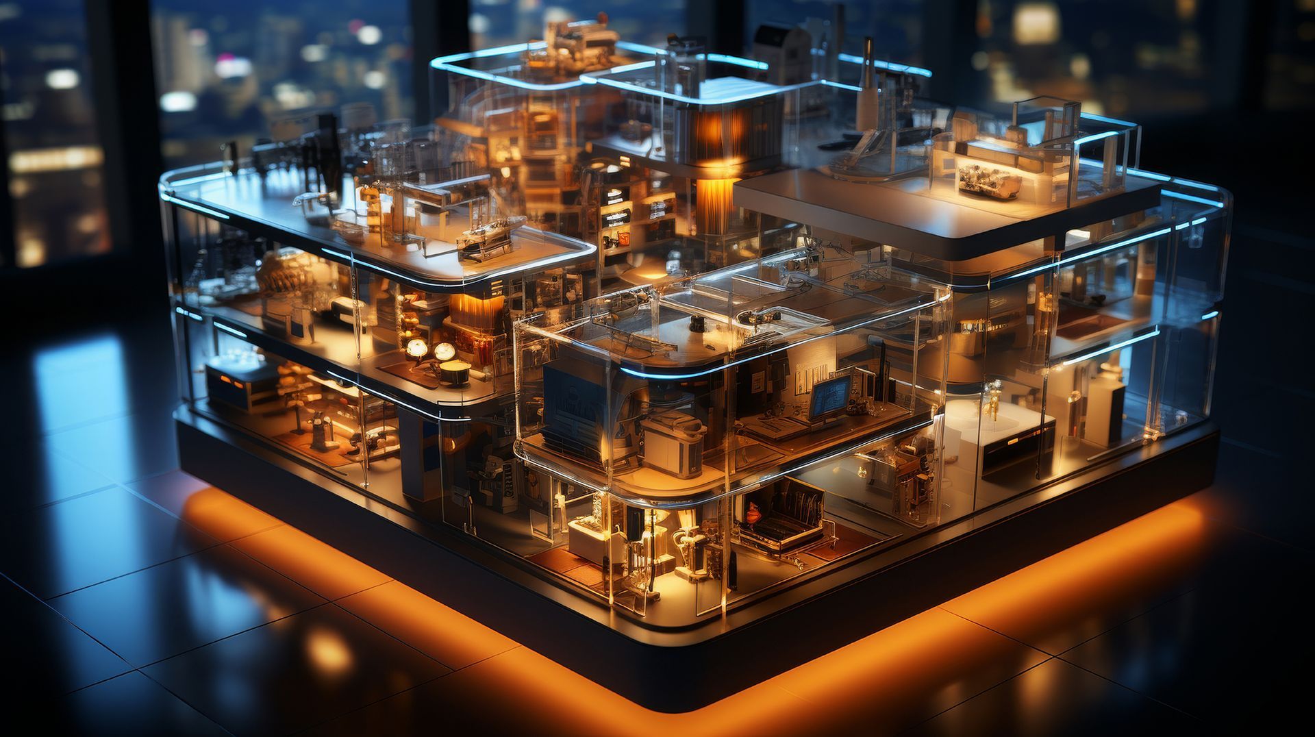 Ligne de production avancée de maisons intelligentes présentant des technologies d'automatisation modernes dans une usine