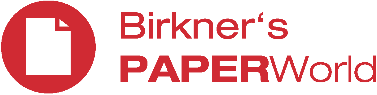Ein Birkner's Paperworld Logo mit einem roten Kreis