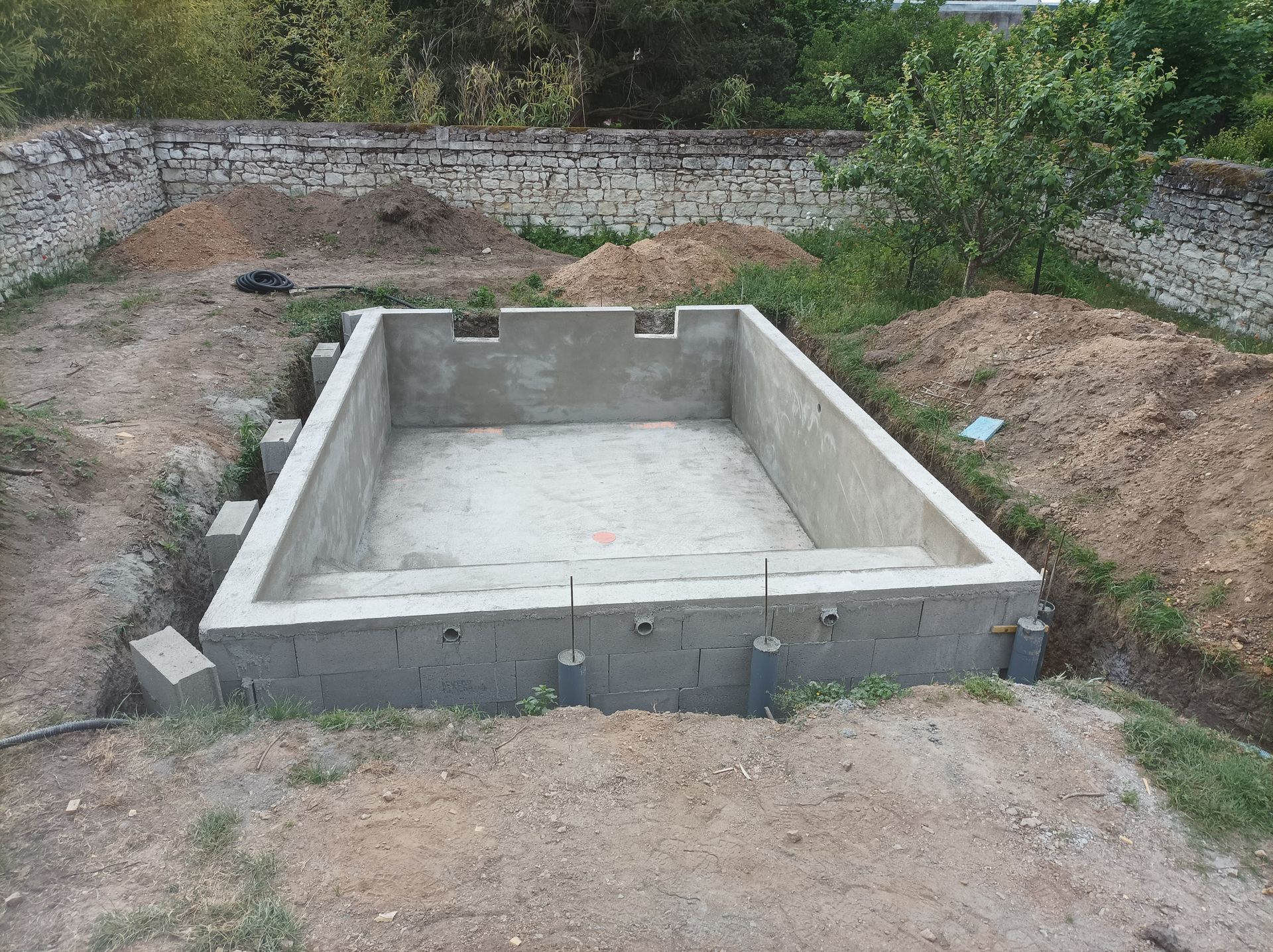 Piscine en cours de création