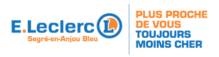 Logo E. Leclerc Segré-Anjou Bleu : Plus proche de vous, toujours moins cher.