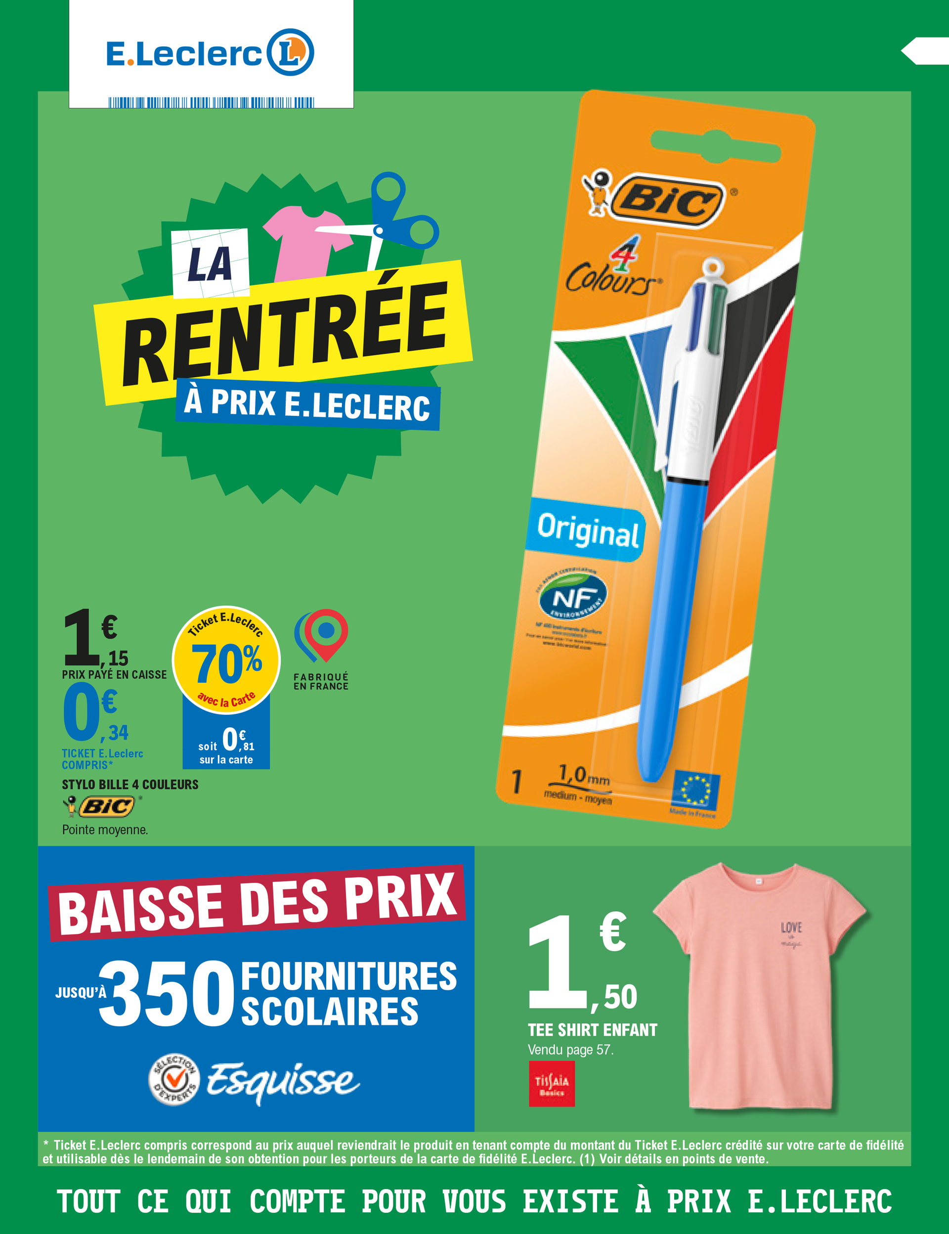Photo couverture du catalogue c'est la rentrée à prix E. Leclerc.