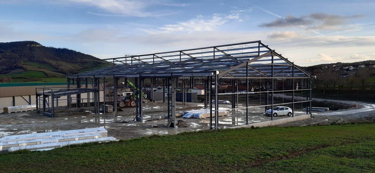 Charpente métal d'un bâtiment agricole