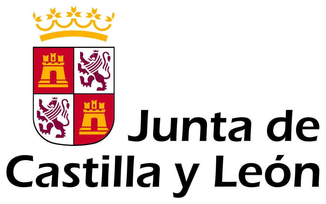 Un logotipo para la Junta de Castilla y León con un escudo de armas.