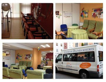 Un collage de cuatro fotografías de una sala de estar y una camioneta.