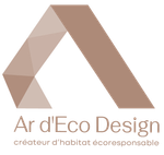 Accueil Logo pour Ar d'Eco Design : un A stylisé dans des tons marron, avec le texte Ar d'Eco Design en dessous
