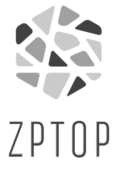Un logo comportant un hexagone en mosaïque au-dessus du texte « ZPTOP ».