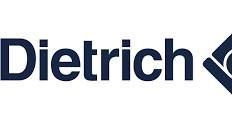 Logo Dietrich avec texte bleu foncé et icône géométrique