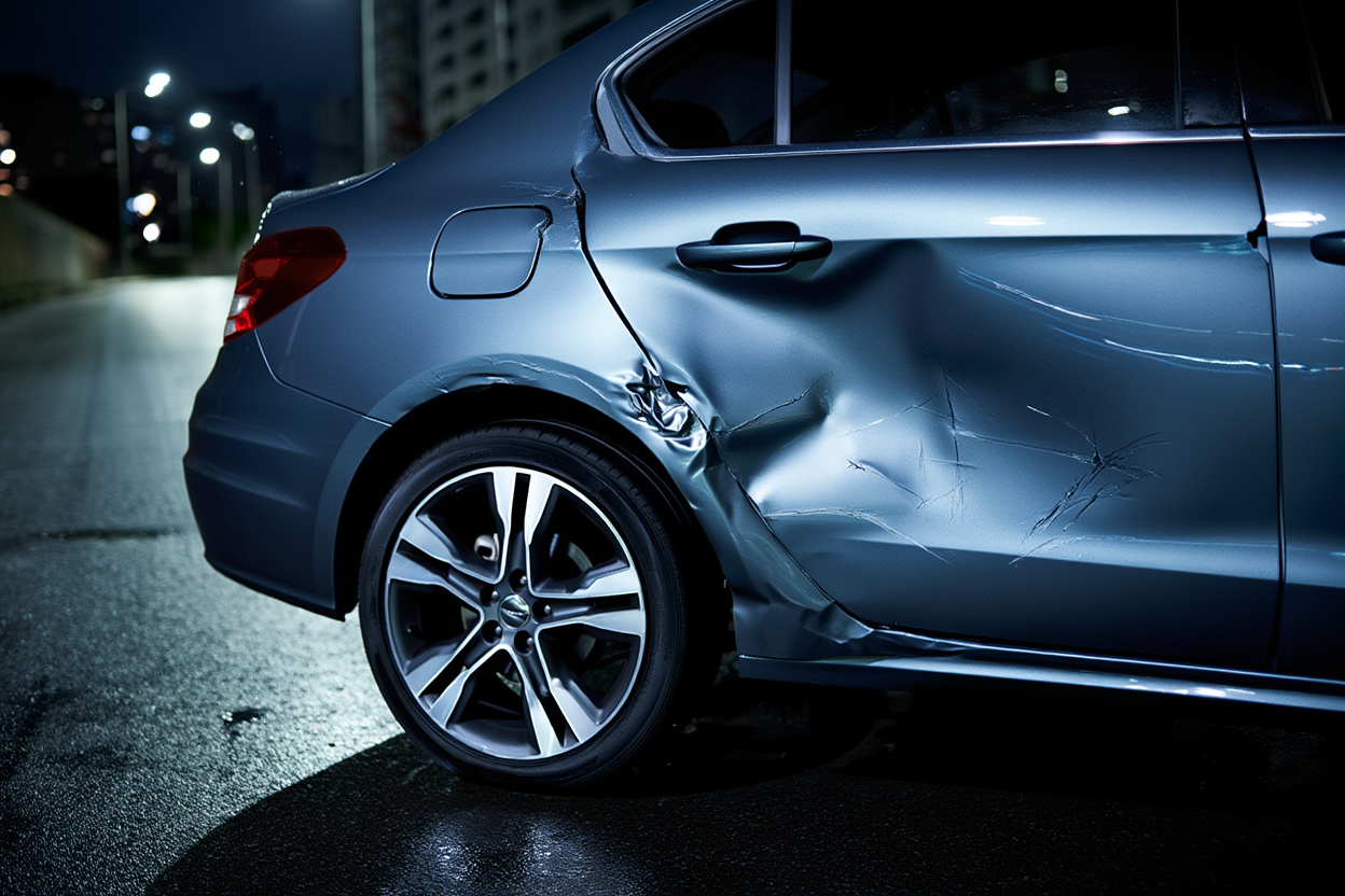 auto unfall mit dellenschaden