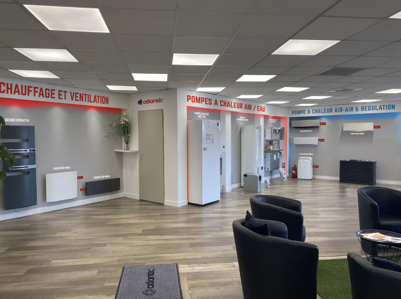 Espace de vente pour les pompes à chaleur.