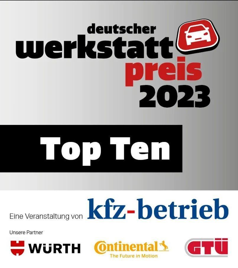 Logo deutscher Werkstattpreis 2023 top ten