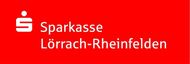 A red sign that says sparkasse lorrach-rheinfelden