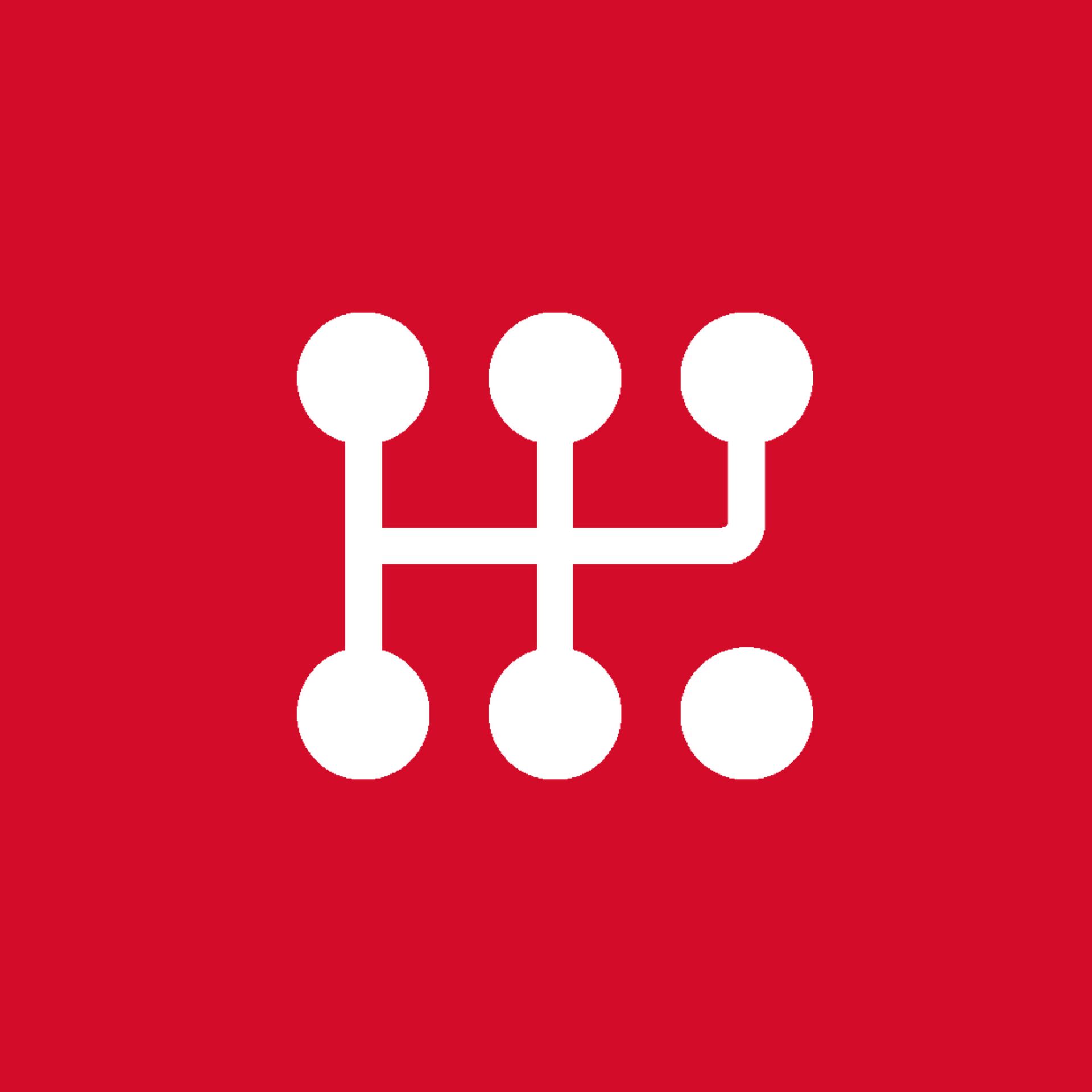 Ein roter Hintergrund mit weißen Punkten und Linien darauf.