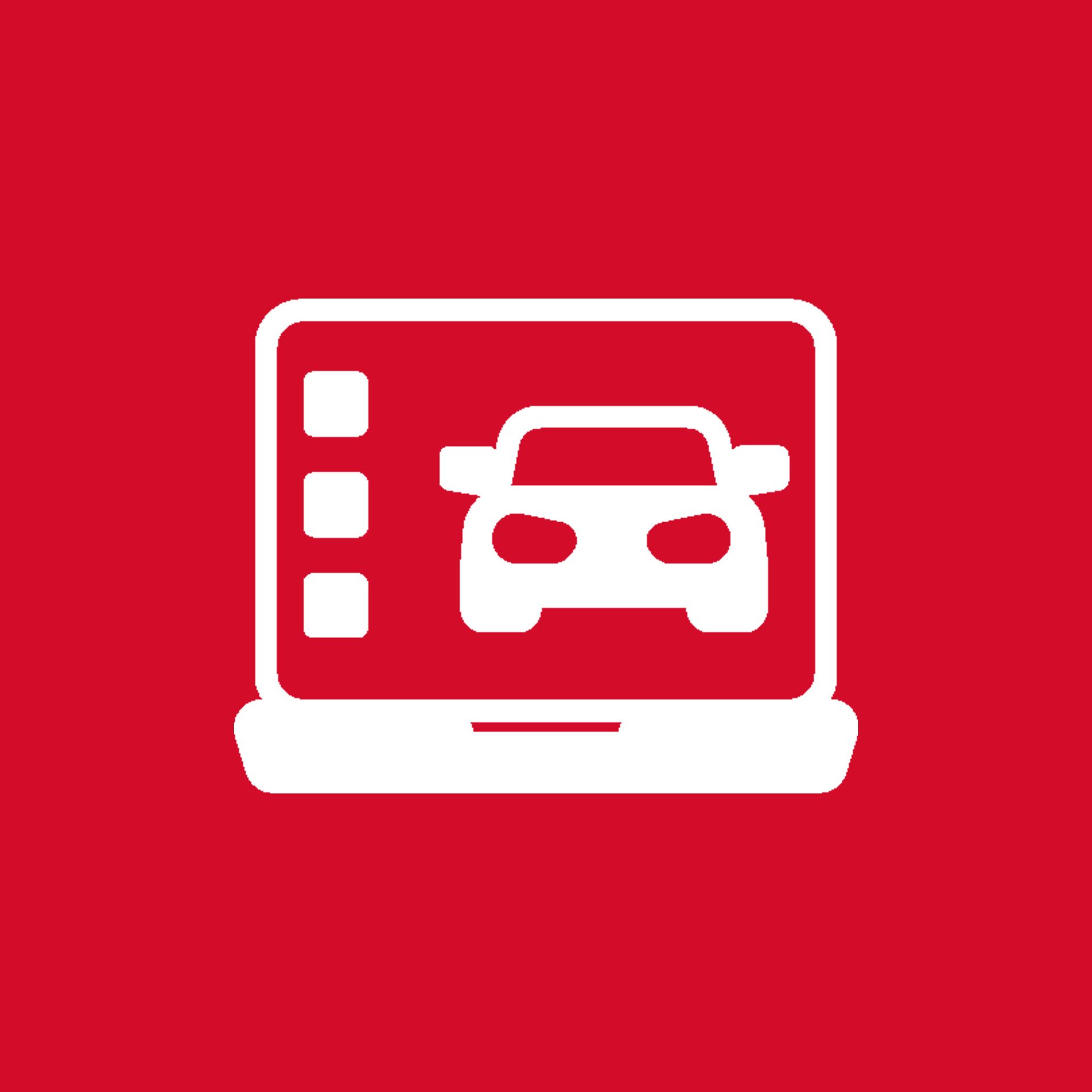 Ein Laptop mit einem Auto auf dem Bildschirm.