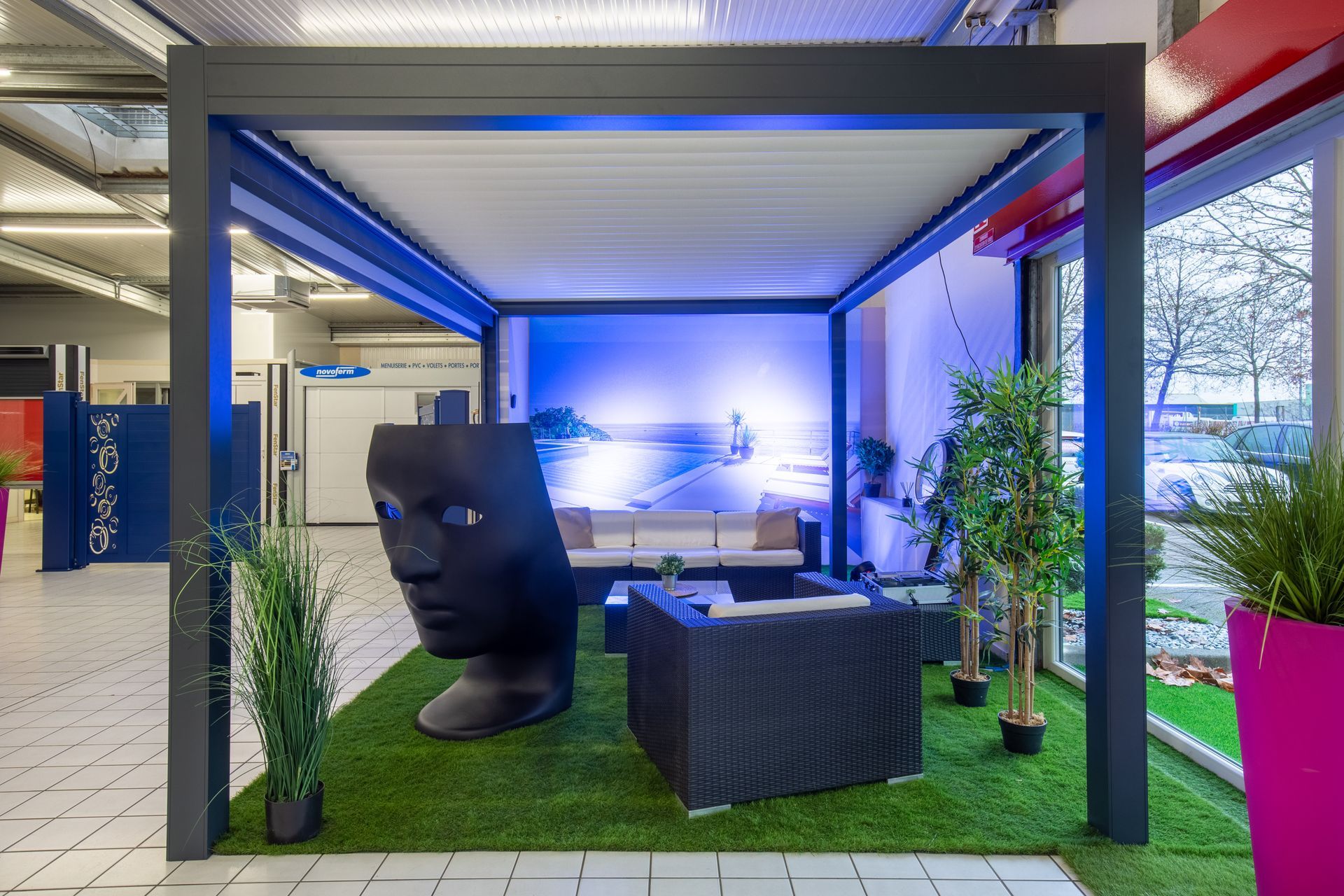 Pergolas bioclimatiques avec rétroéclairage 