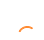 Une simple ligne orange incurvée formant une bouche triste ou tournée vers le bas sur un fond blanc.