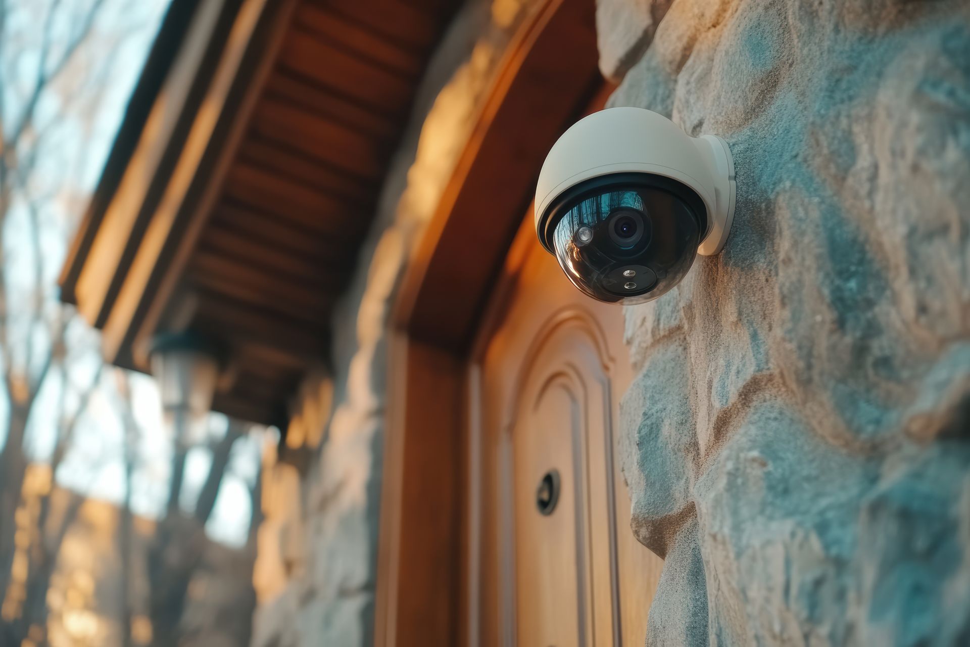 Haustür mit Kamera drüber