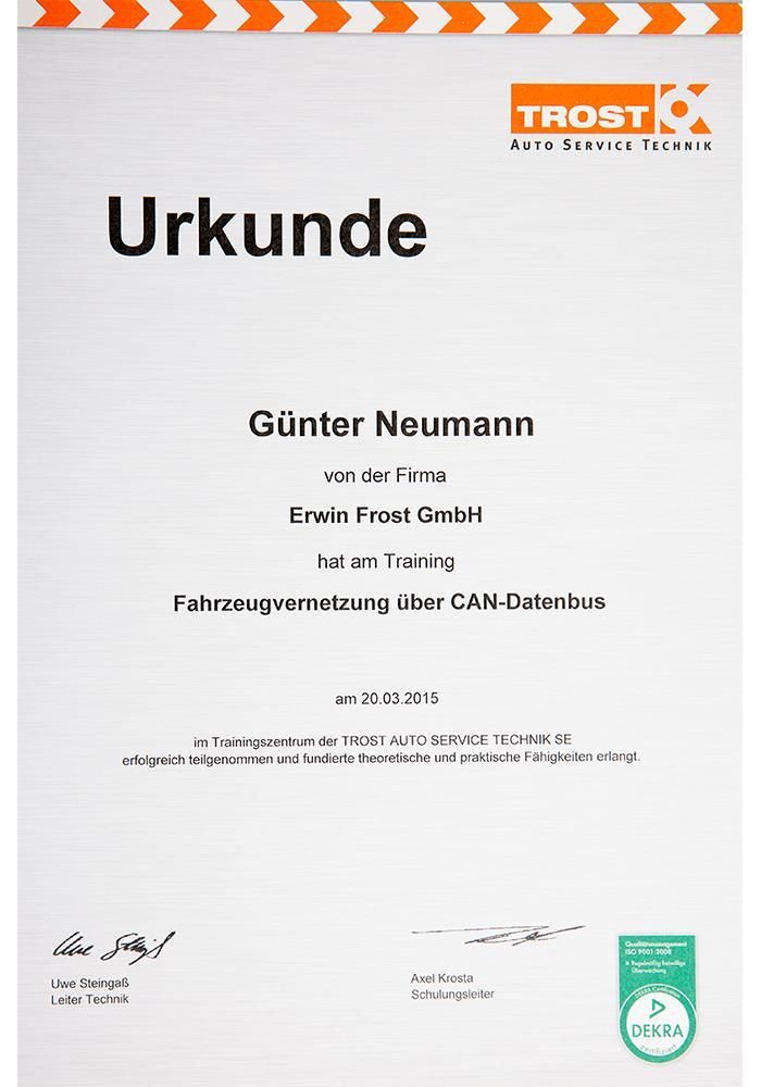 Ein Zertifikat mit der Aufschrift „Urkunde“