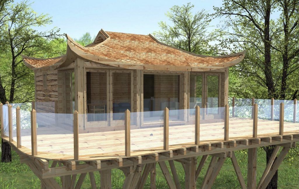 Plan d'une cabane en bois