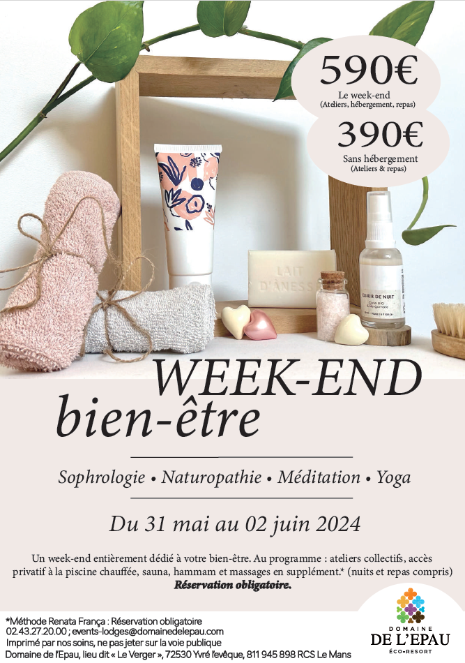 Affiché avec produits de beauté et week-end bien-être