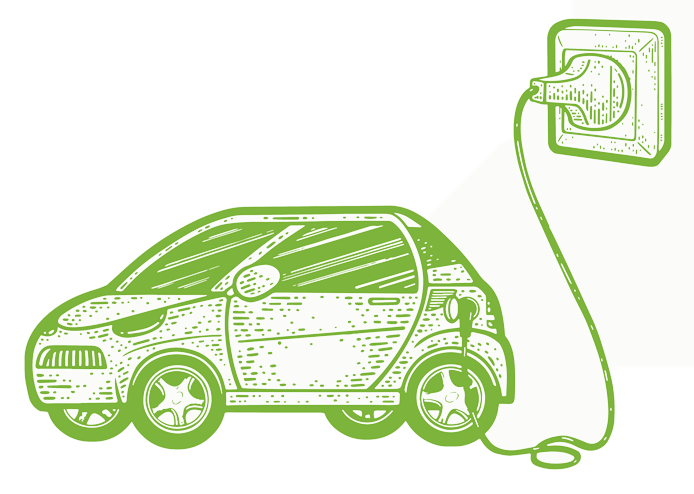 Illustration voiture électrique