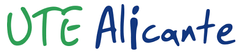 Logotipo de UTE Alicante en verde y azul.