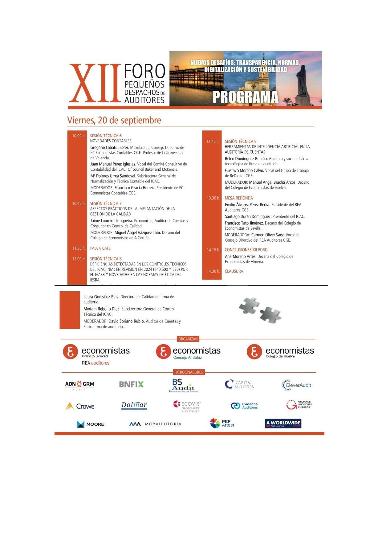 Póster del XII Foro Profe, una conferencia. Incluye programa, patrocinadores y detalles del evento.